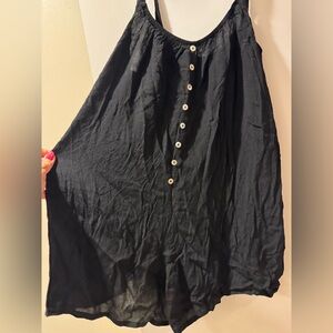 Sky Black A-Line Button-Down romper